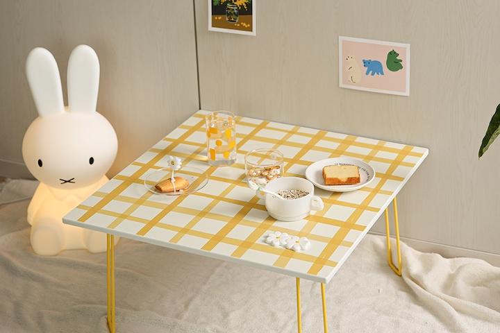 1+1 와플 체크 접이식 좌식테이블 1200 (600*2p) (보호캡 증정)