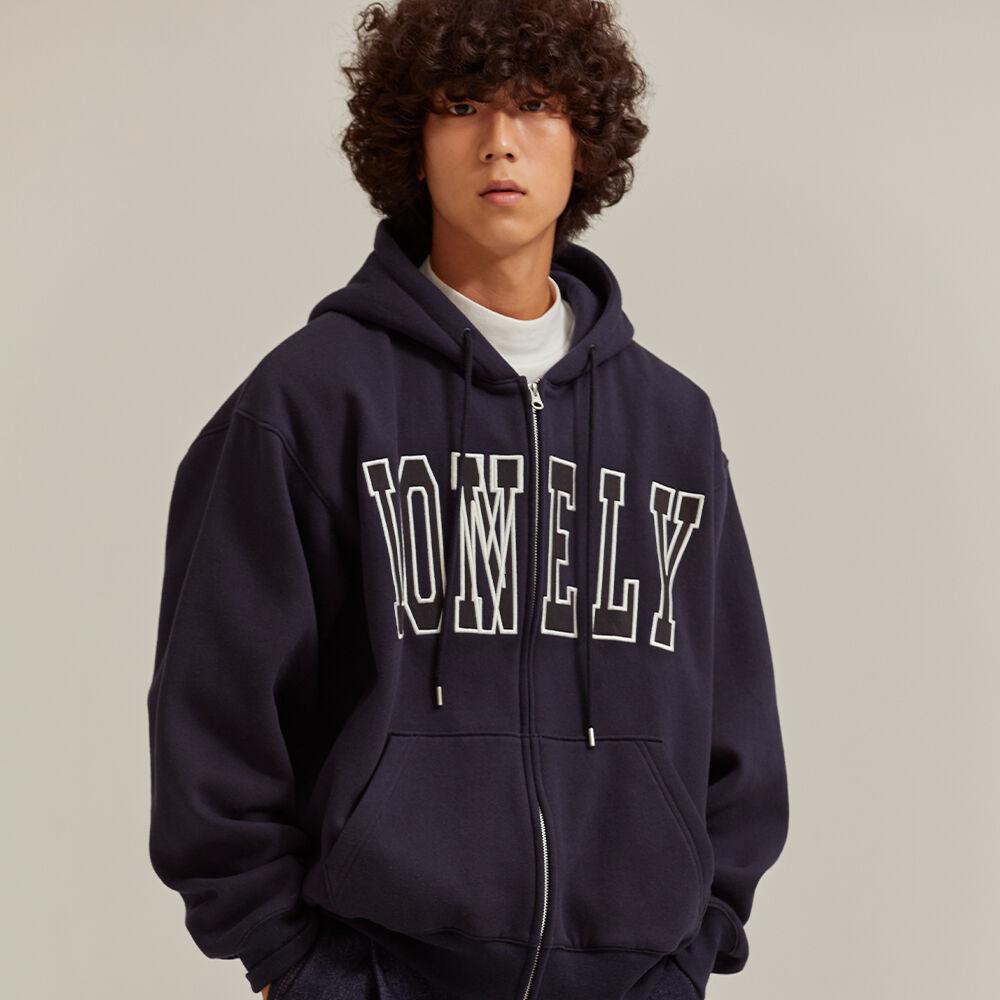 LONELY/LOVELY HOODIE ZIP-UP NAVY