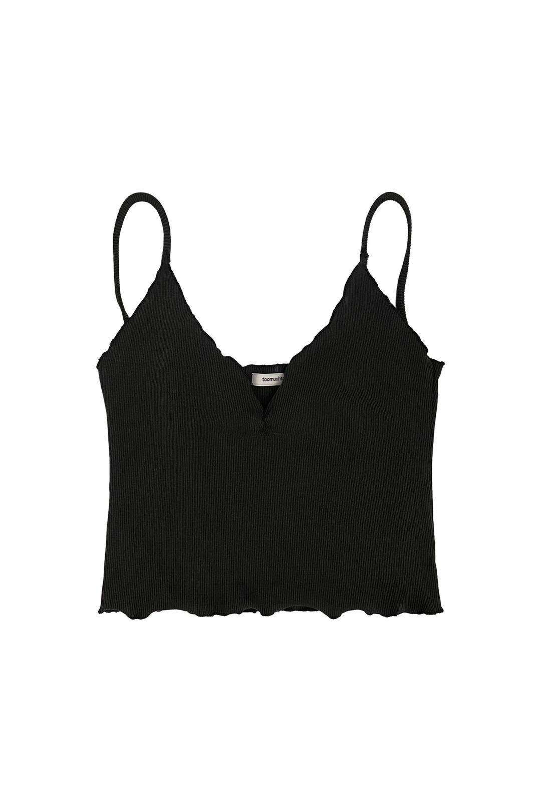 V-NECK RIBBED TANK TOP (BLACK)