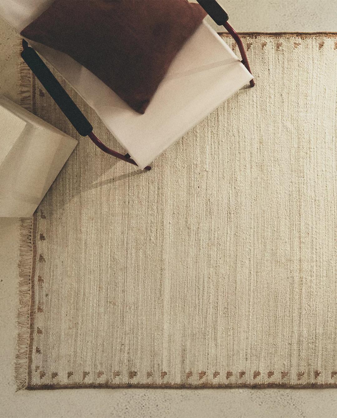 프린지 코튼 주트 러그