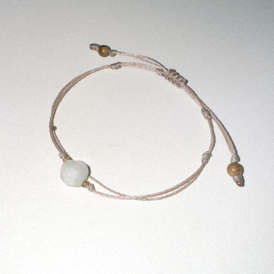 milky stone knot bracelet