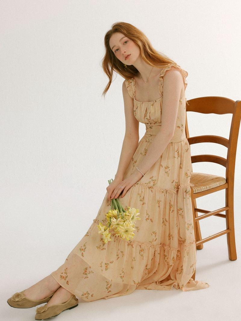 마리포사 슬리브리스 롱원피스