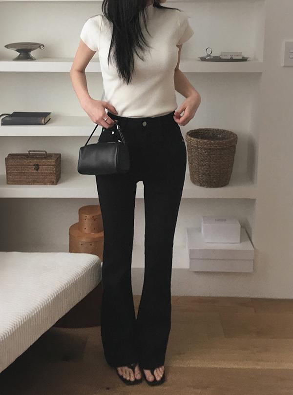 프렌치오브 [🔥재입고!/3만장돌파][골반뽕탈부착]렌더 하이웨스트 코튼 부츠컷 팬츠 (숏/롱ver)(5color)