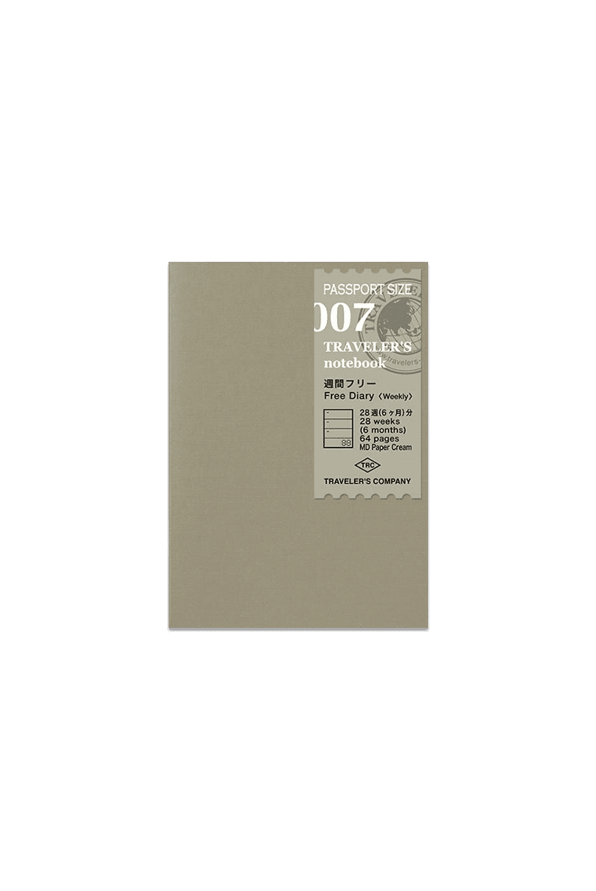 리필 노트 007 Free Diary Weekly Passport Size