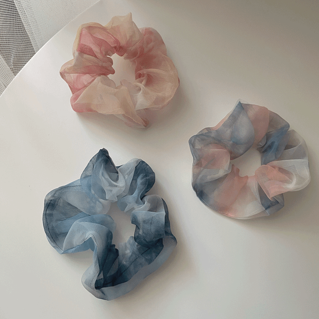 gradation chiffon scrunchy (3color)