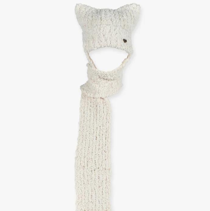 안나수이 2025FW 캣 머플러 비니 모자