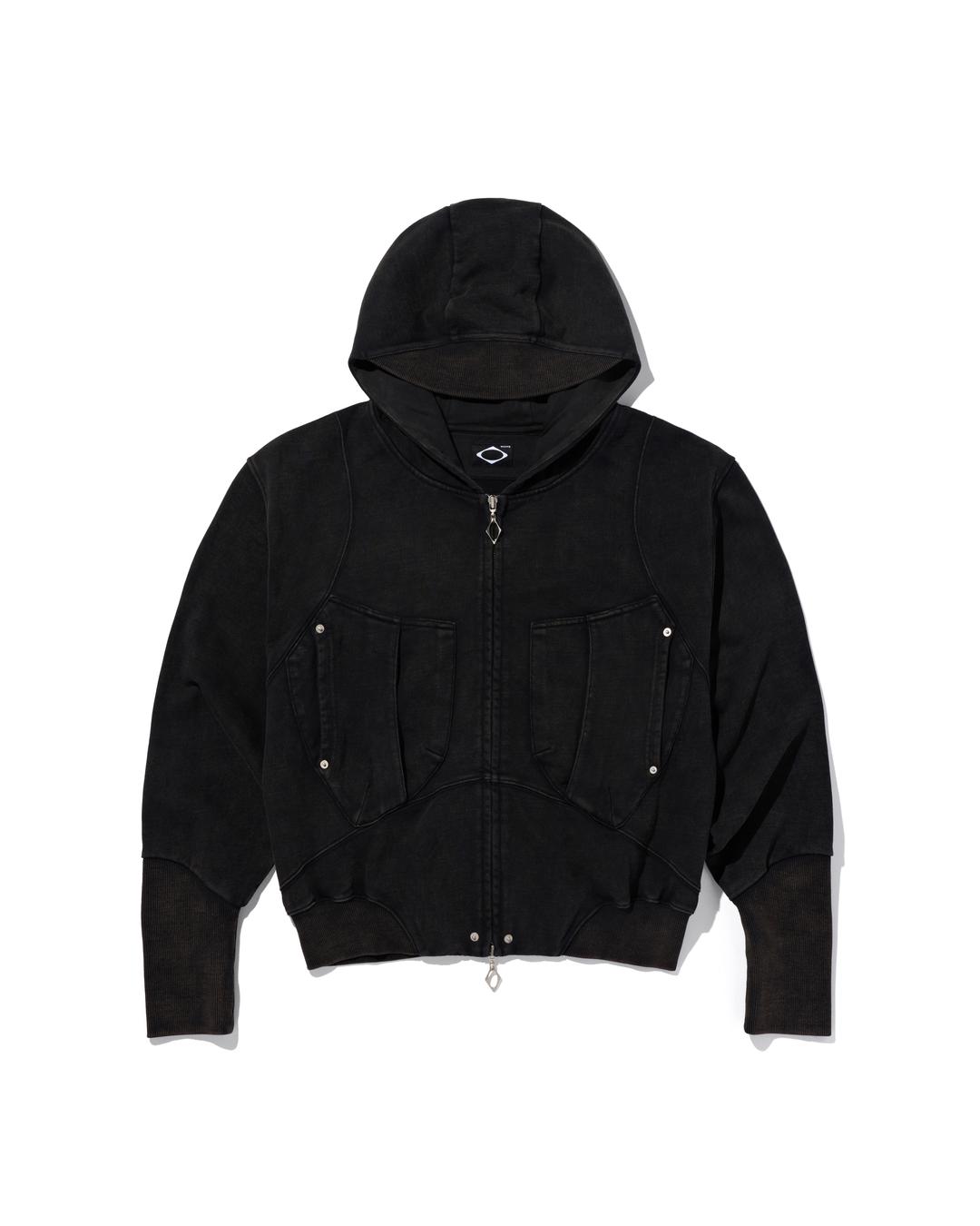 BIG POCKET HOODIE_WASHED BLACK