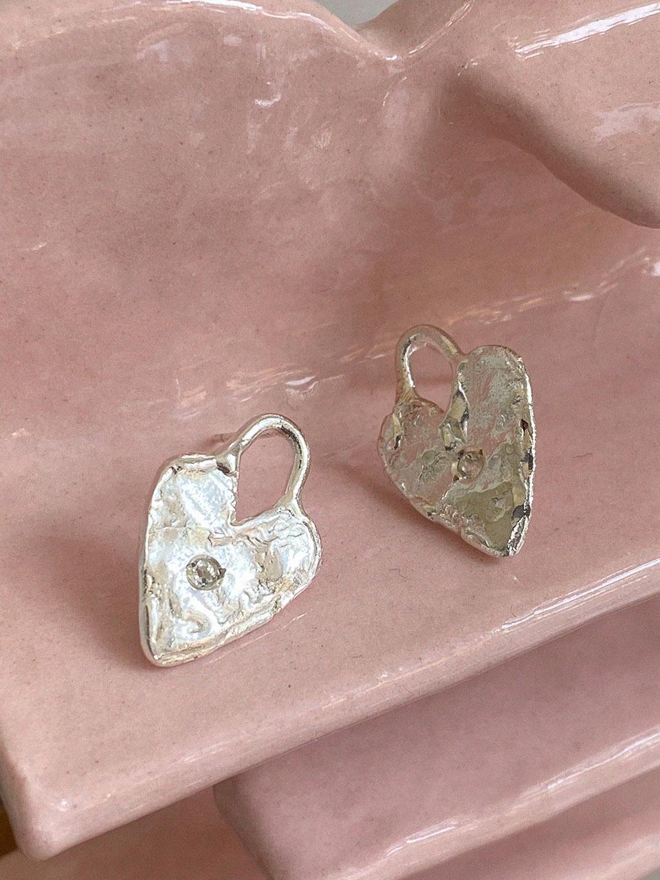Heart Lock Earrings (925 silver)