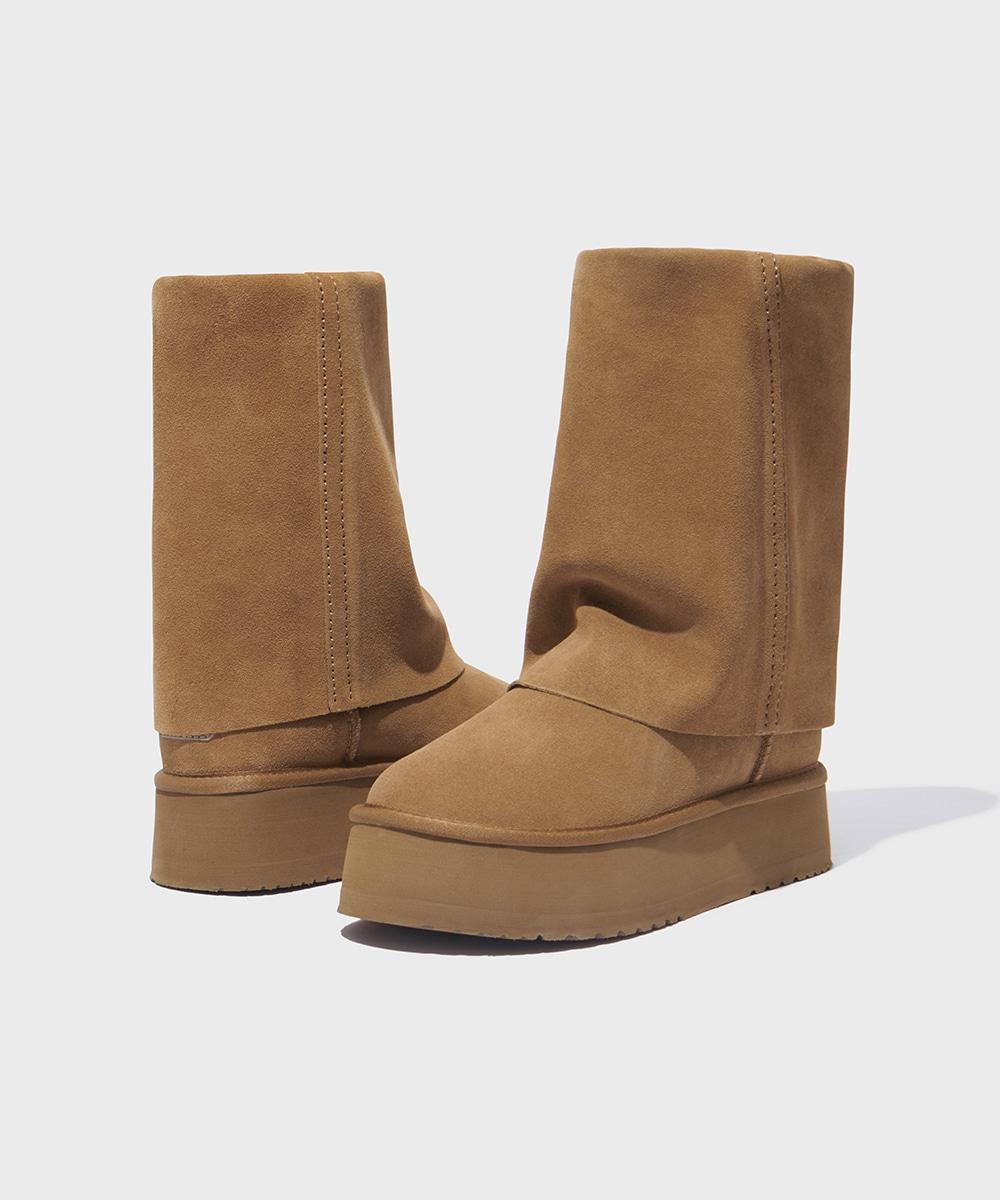 [11.05 이내 출고] MAXI FOLDED BOOTS MIDDLE(10inch) - CHESTNUT