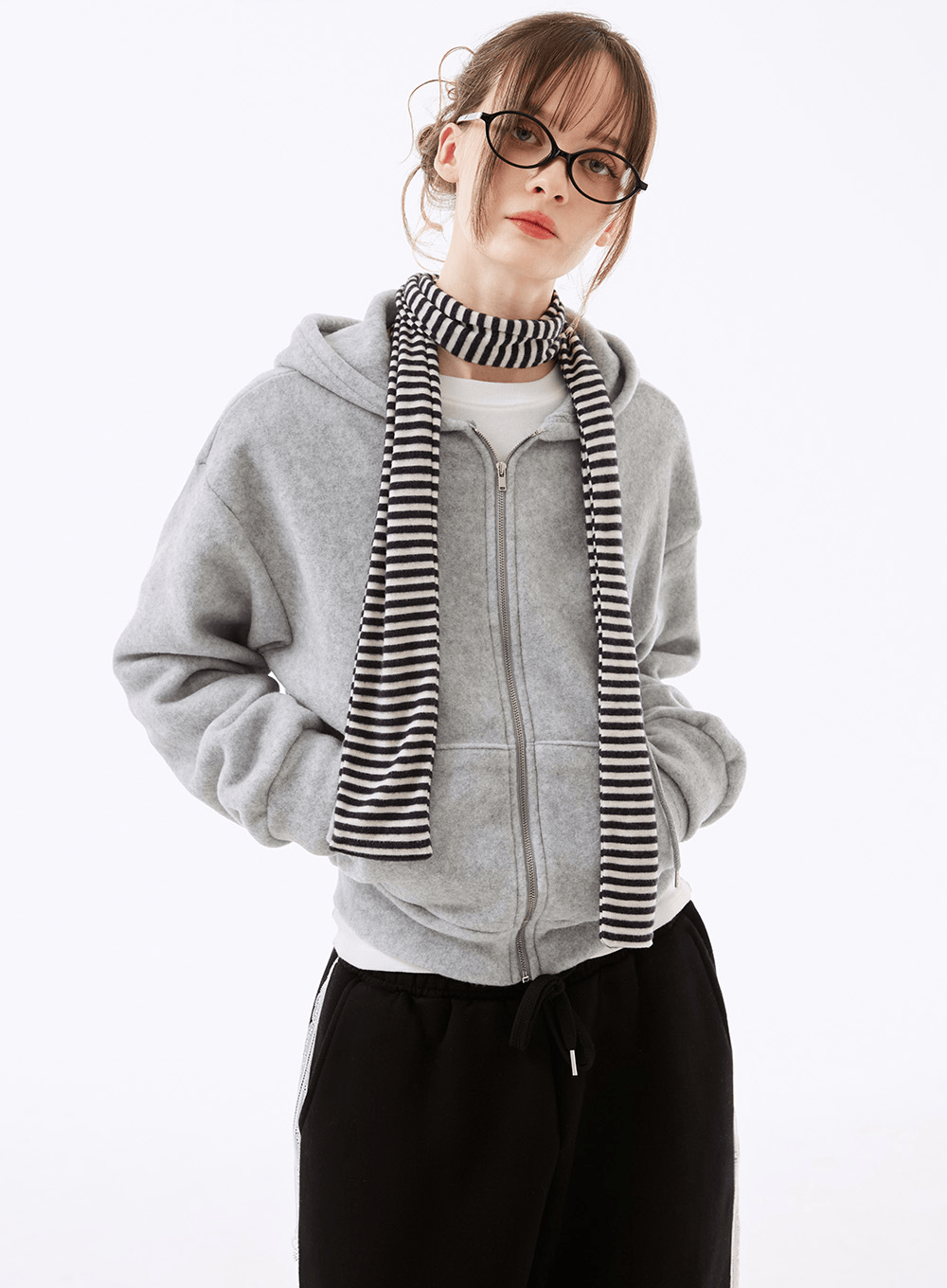 플빈 베이직 후리스 후드집업