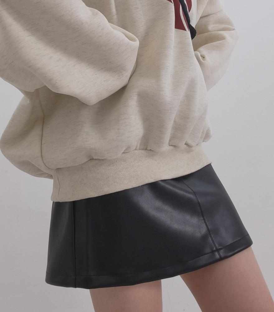 (M-XL, 기모) A라인 레더 스커트