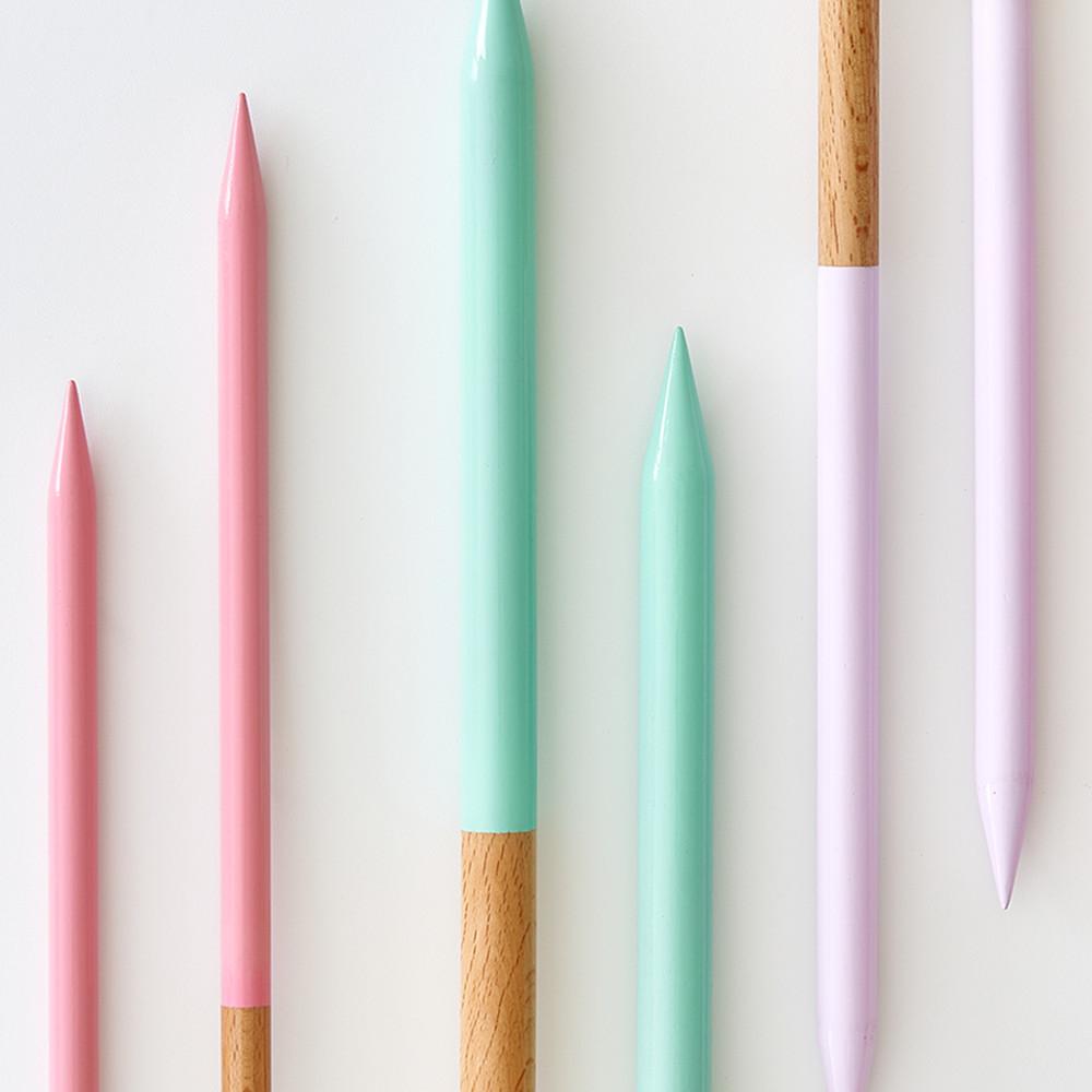 컬러 우드 점보 대바늘 35CM / 뜨개질 점보대바늘 뜨개도구