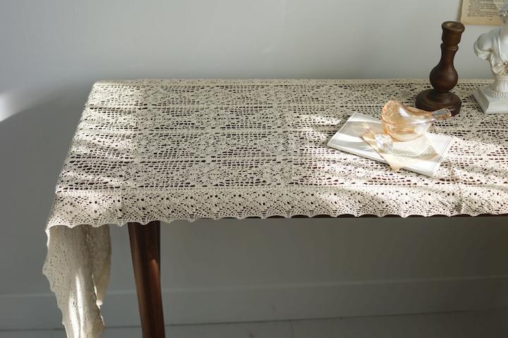 와이드 손뜨개 테이블 러너 매트 2type_네모