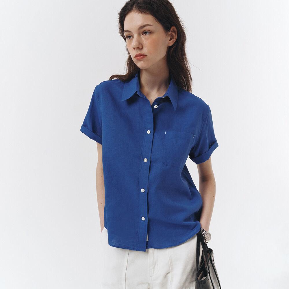 CROPPED LINEN SHIRT BLUE_UDSH3B221B2