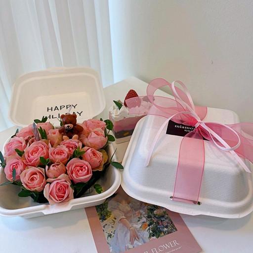 생화 꽃 도시락 플라워 케이크🌹레터링 자유🌹