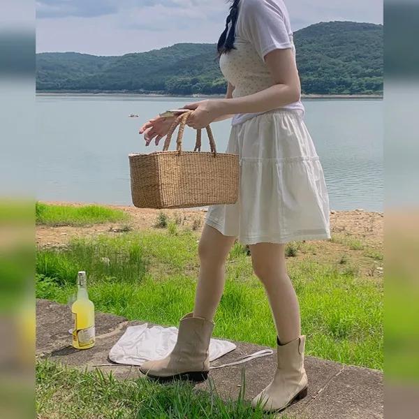 [속바지O/러블리핏♥][MADE] 쥬시아 캉캉프릴 코튼 밴딩 미니스커트 (44~110) 레이어드치마 레이어드스커트 데일리룩 플레어치마 발레코어룩 펀칭레이스