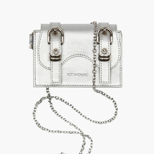 SADDLE BELTED MICRO BAG (SILVER)