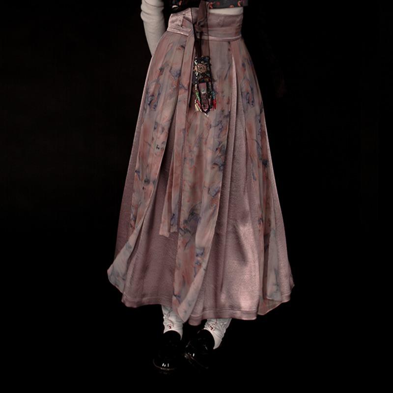 분홍 마블 자락치마