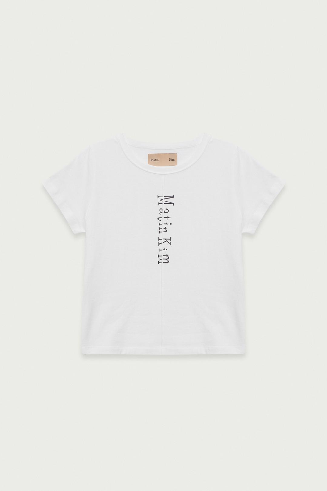 PINTUCK LOGO CROP TOP IN WHITE