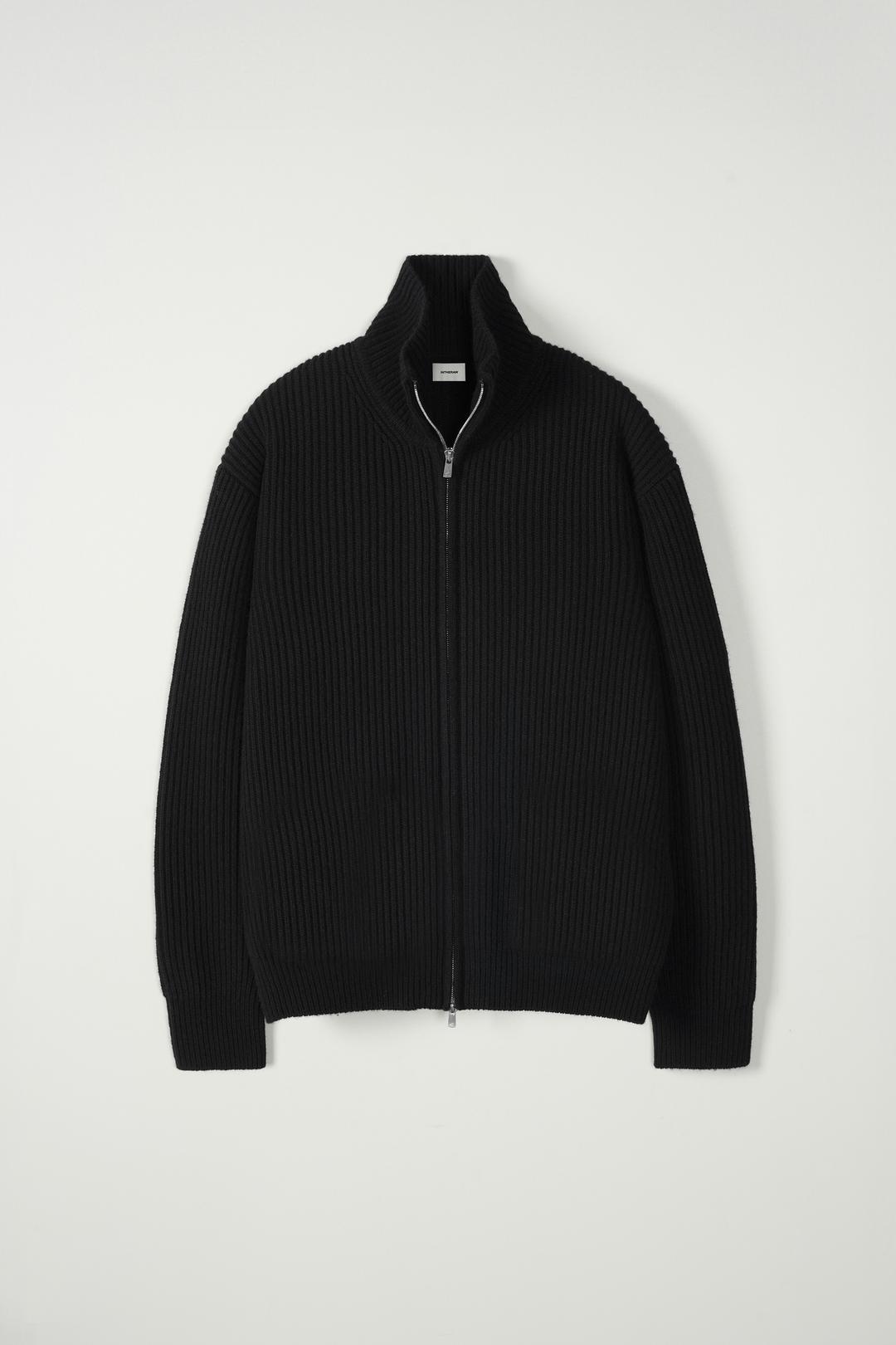 ROY FULL ZIP KNIT PARKA  - BLACK
