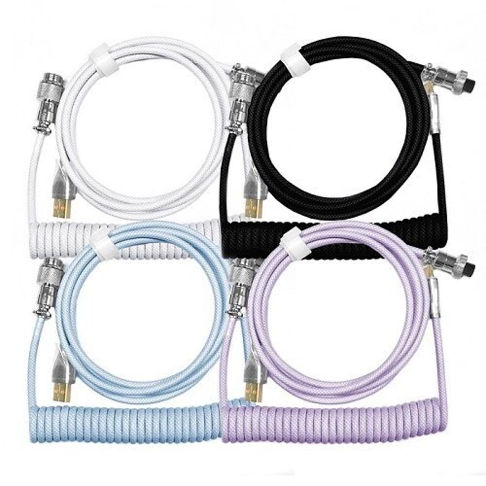 게이밍 기계식 키보드 퍼플러 깔맞춤 레오폴드 무선키보드 코일형 Type-C 항공케이블 170cm