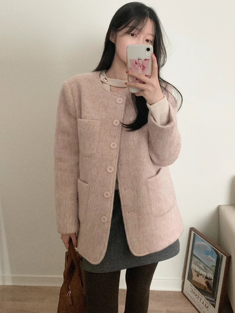 로느 브러쉬 울 코트