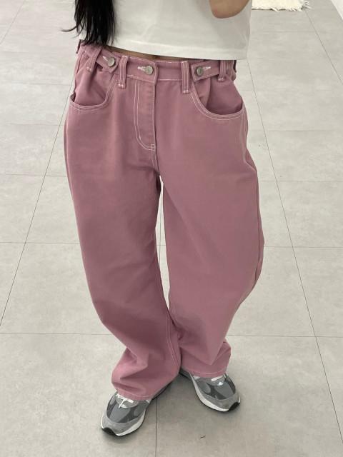 유니 컬러 비죠 팬츠