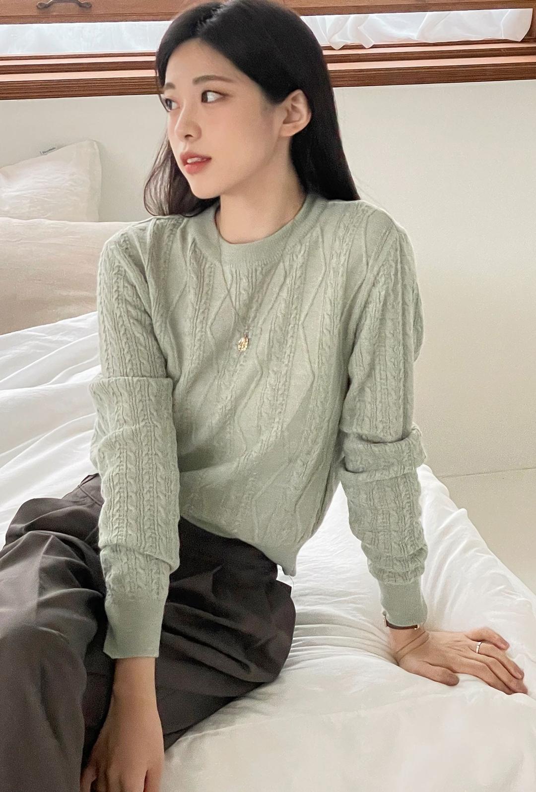 케이블 긴팔 풀오버 MIWKAC917T