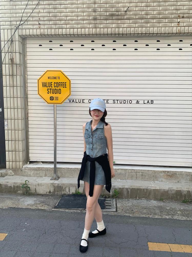 tomato denim onepiece :: 청원피스, 여름원피스, 여름, 휴양지, 여행룩, 청데님, 청, 여친룩, 꾸안꾸, 러블리룩,