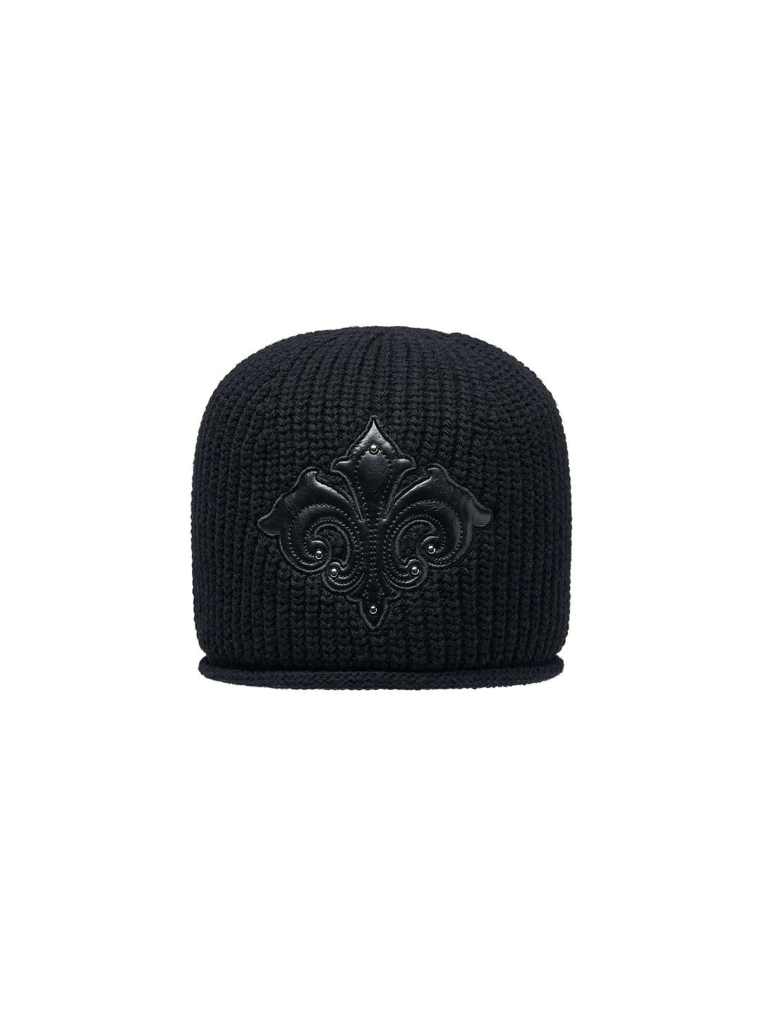 Imperium Leather Patch Beanie_[Black]