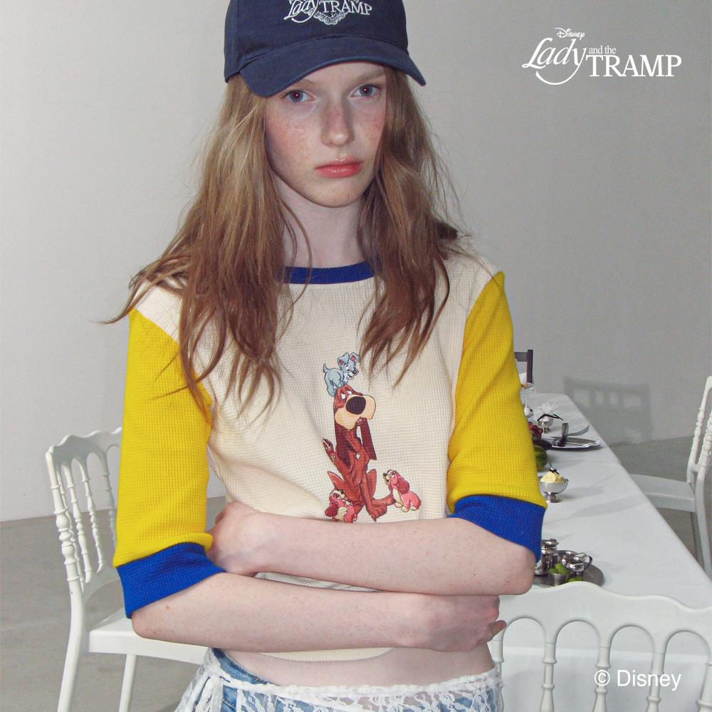 TRUSTY & PUPPIES WAFFLE T SHIRT CREAM YELLOW