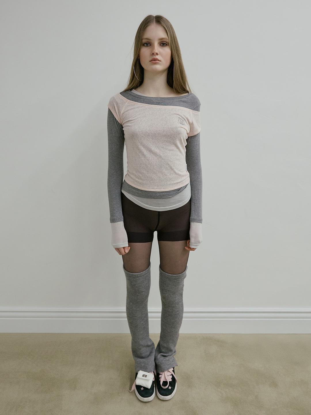 Lazy Layered Tee Pale Pink