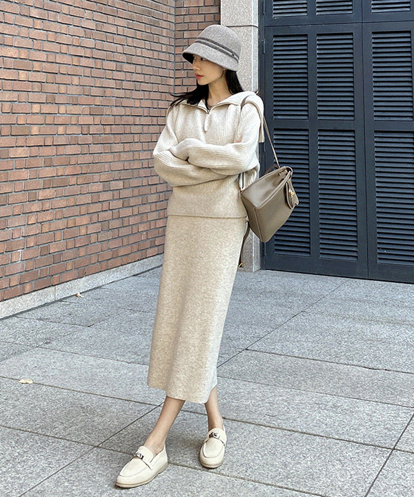 룩에스 줄리 캐시미어 메리노울 니트 스커트