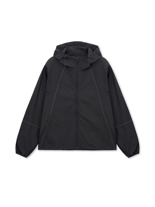 BACK LOGO HOODY WIND BREAKER IN BLACK