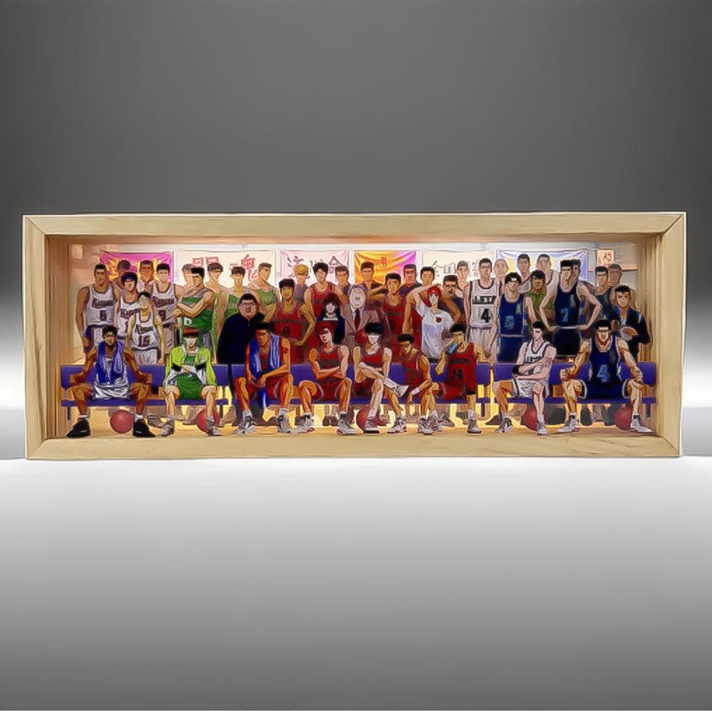 팝 애니메이션 캐릭터스 6 슬라이드 우든박스 데스크탑 무선램프