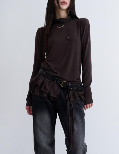 로웨어 frill loose pola tee