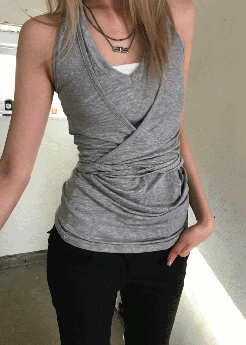WRAP HALTERNECK SLEEVELESS