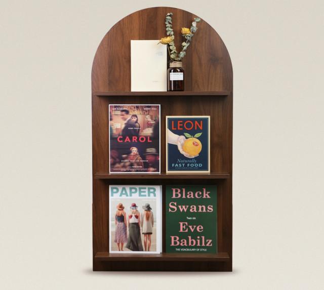 아치형 카페 매거진랙﻿ 원목 잡지 진열대 Arched cafe magazine rack 4colors