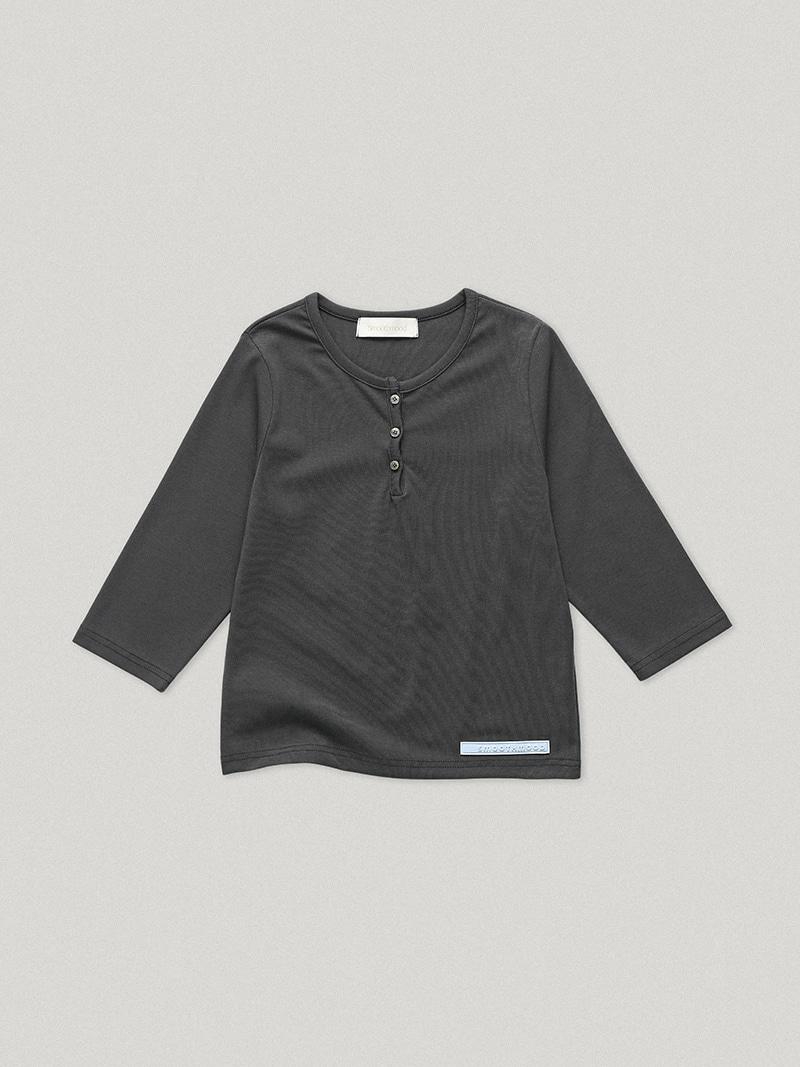 Charcoal Off Duty Button Tee
