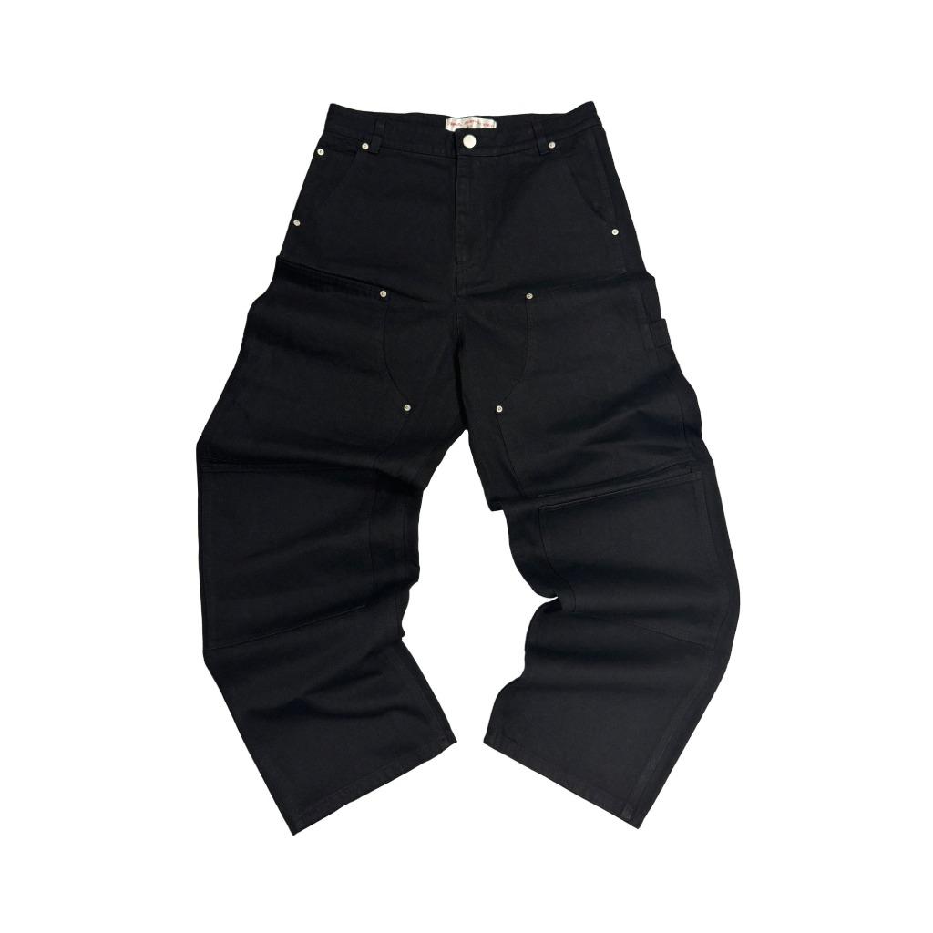 [SOON] Cutted Double Knee Pants - Denim Black