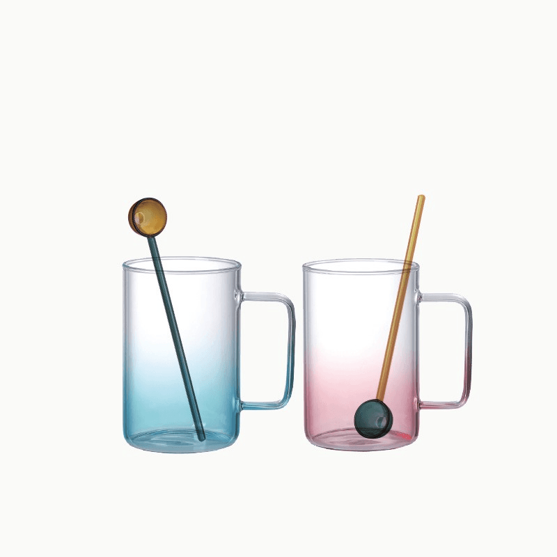 마린 그라데이션 유리머그+머들러 2인세트(4P)