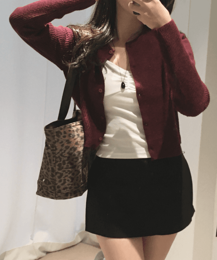 츄러스마켓 라즈베리 가디건