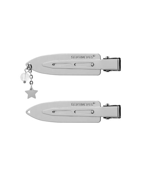 NO.512 [SILVER] SURFBOARD STAR HAIR PIN 2SET