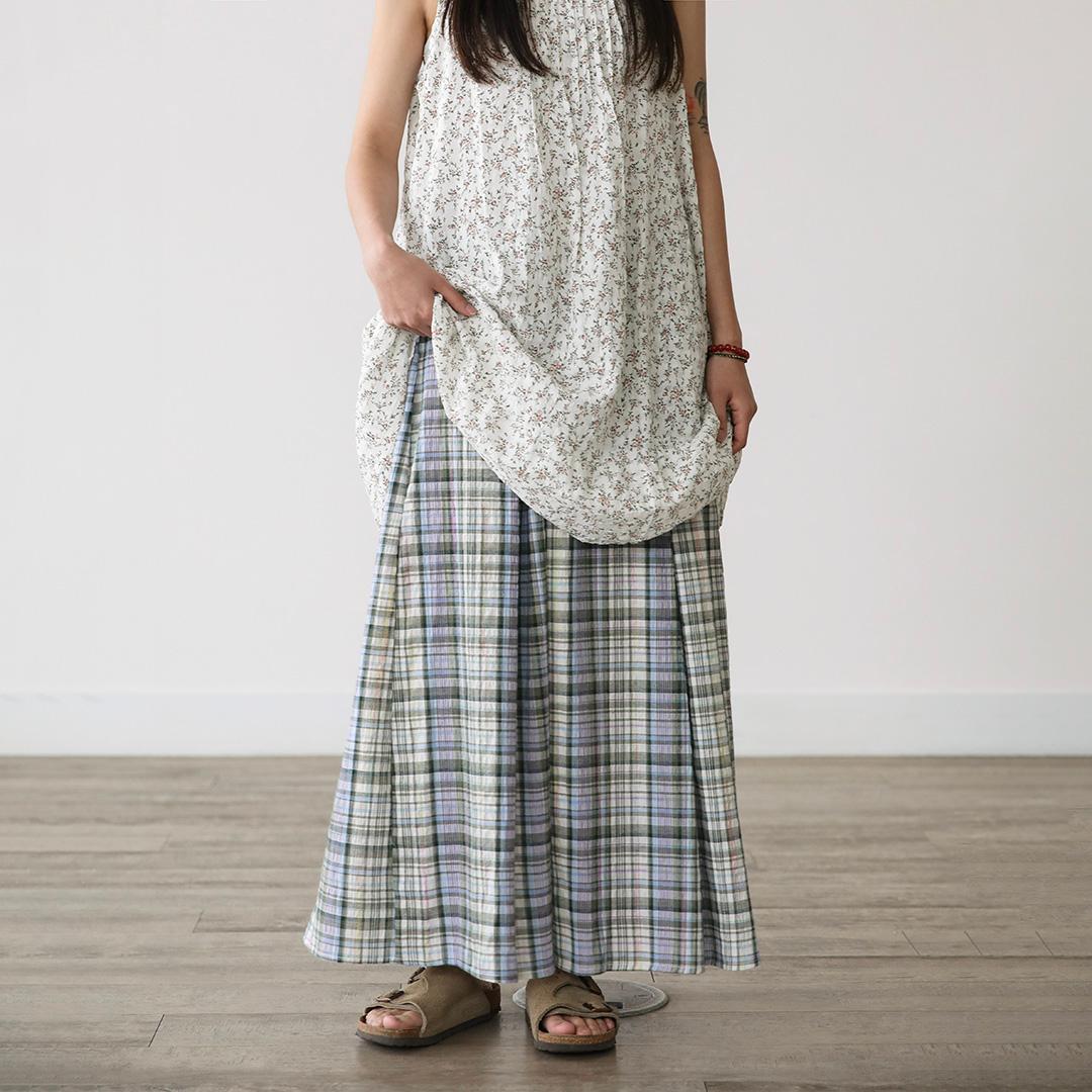 Or Sky Check Skirt