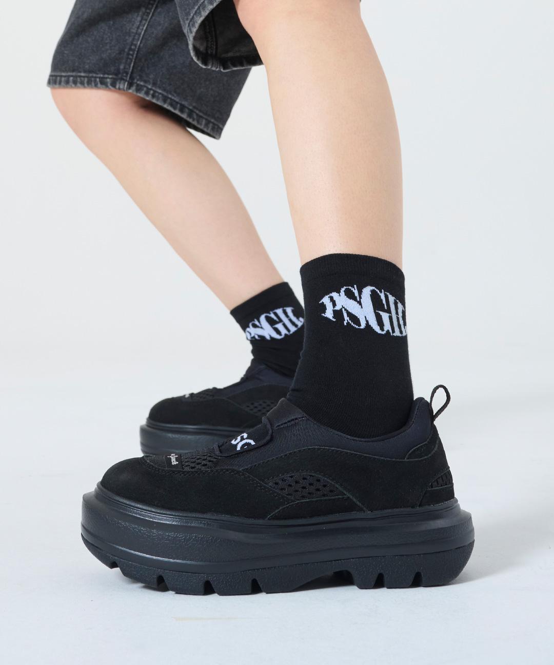 포즈간츠 [주문폭주/당일출고] 메리제인 키높이 블랙 스니커즈 4.5cm