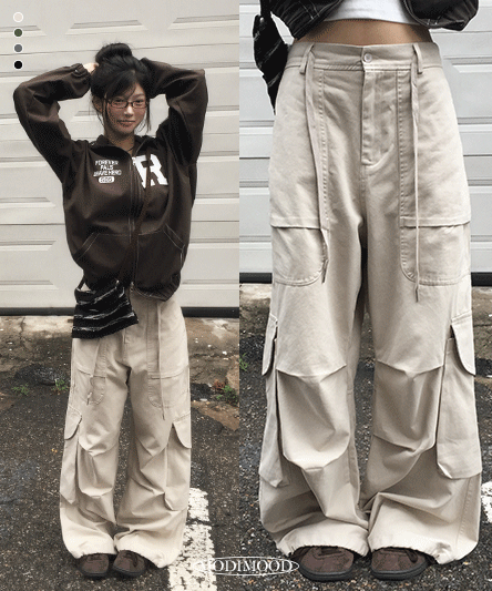 Planning🖤 [Detail/Fit Guarantee] Celine Big Pocket Cargo Wide Pants - 4 Colors