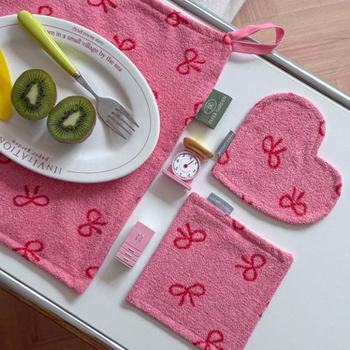 리본 테리 키친크로스&티코스터