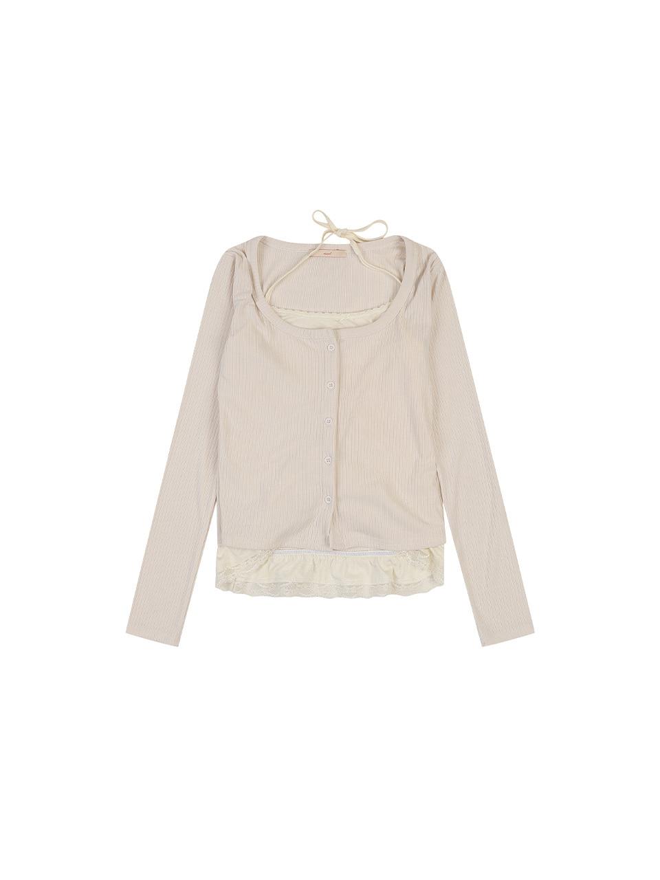 홀터 나시 세트 가디건 [IVORY] | (주)원더플레이스