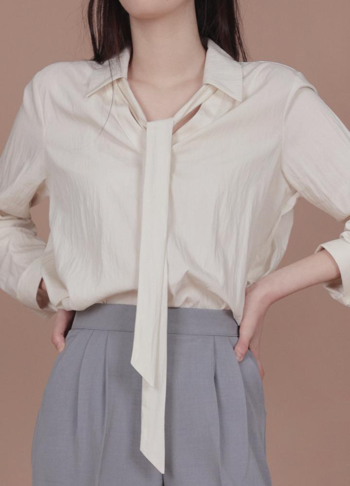 [얼리버드 20%] [웰메이드] 워너비 바이오원단 타이 블라우스