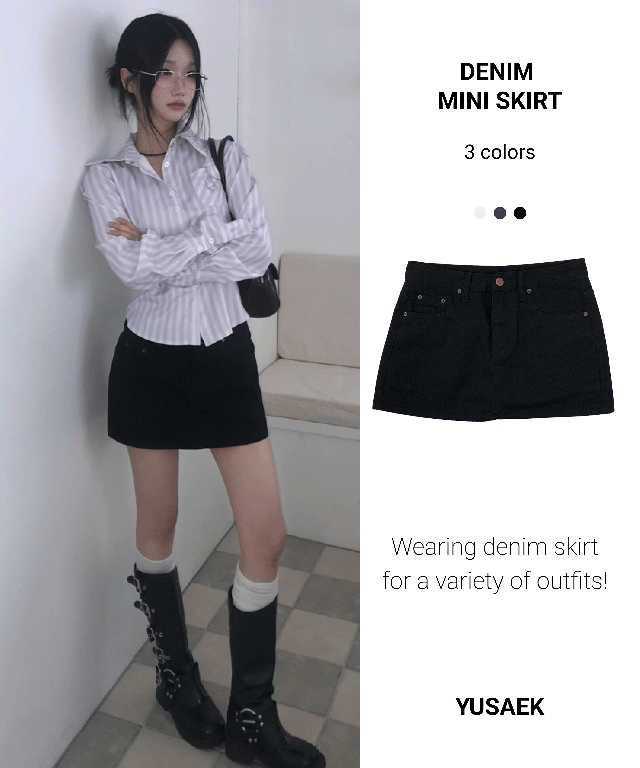 유색 [모델극찬핏🖤/속바지o] 라니 백포켓 자수 코튼 미니 팬츠 스커트